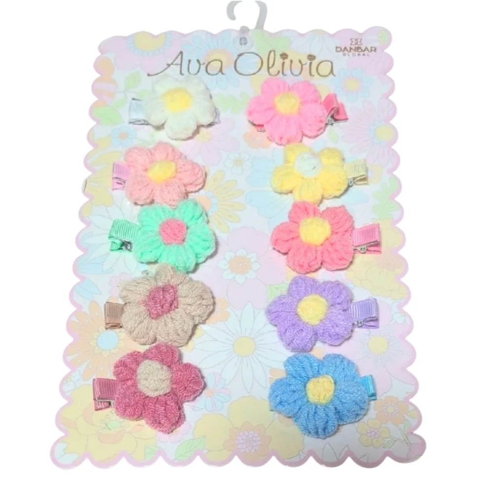 Floral Baby Hair Clips Set of 8